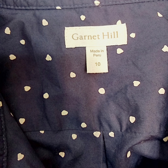 Garnet Hill polka dot button up blouse top. Sz. 10 - Picture 4 of 4